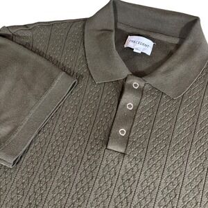 Precedent Mens Tiberius Sweater Polo Olive Green Knit Snap Button XL SP-TIBERIUS